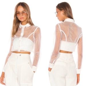 Superdown Helena Button Up Top in White